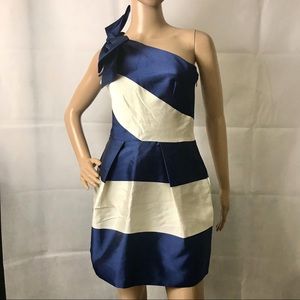 Blue striped mini dress